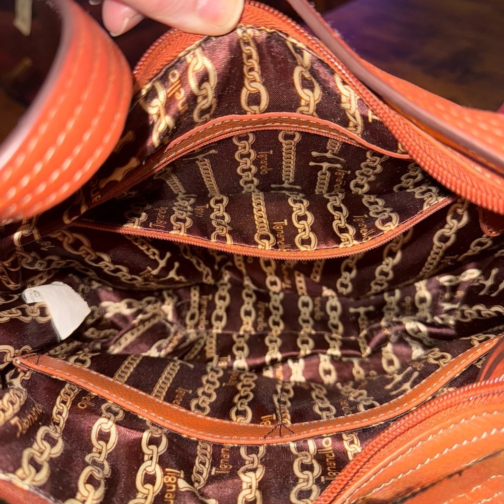 Tignanello Brown/Orange Leather Women's Bag - Picture 3 of 8